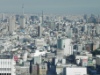 1 Tokyo aus der Vogelperspektive: hinten links der sich im Bau befindende zukünftige Tokyo-Tower mit einer geplanten Höhe von über 600m (aktuell rund 400m) und ganz rechts aussen (rot-weiss gesptreift) der heutige mikrig-wirkende Tokyo-Tower